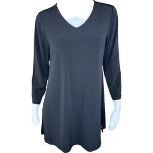 Susan Graver‎ Modern Essentials Liquid Knit A-Line Tunic Black Small